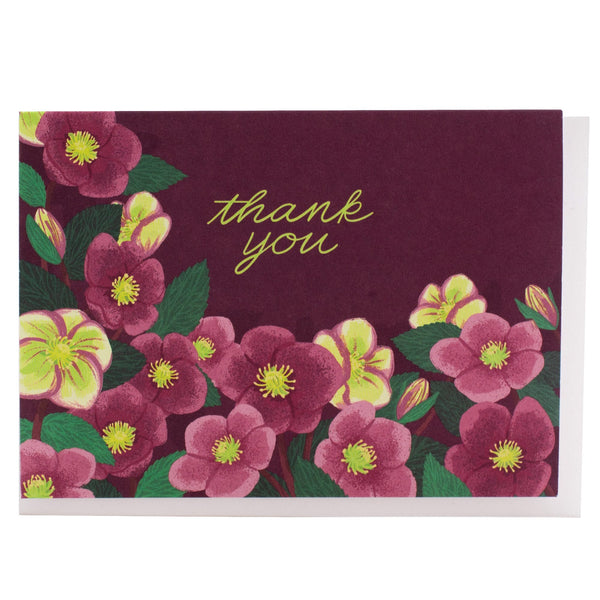 Hellebores Thank You Note Card