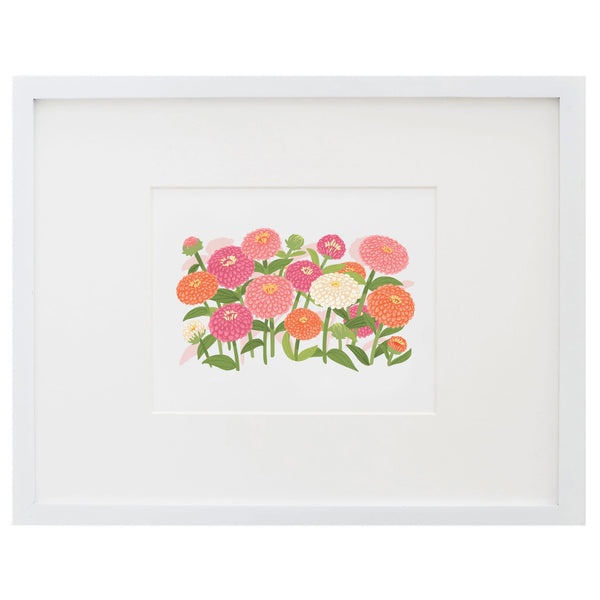 Garden Walk Zinnias Art Print