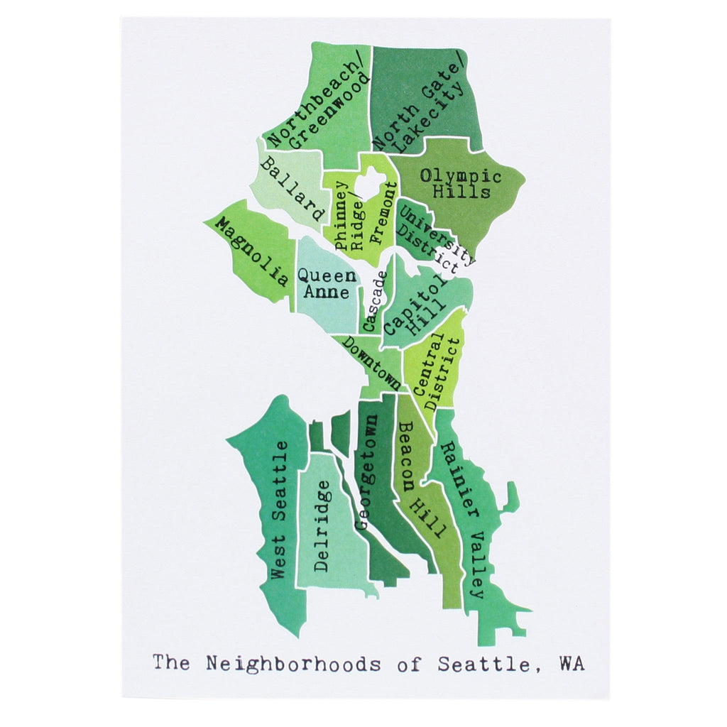 Map of Seattle Note Card